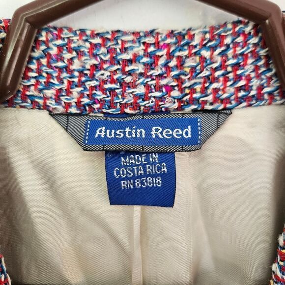 Vintage Austin Reed Colorful Silk Woven Tweed Sport Coat Blazer Jacket 14W - Picture 6 of 13